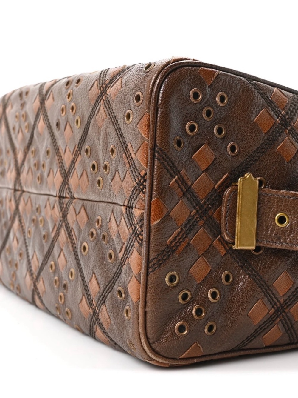 BOTTEGA VENETA Goatskin Grommet Boston Handbag - Picture 8 of 9